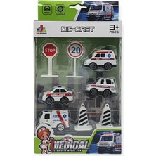 Iş Makinaları 8 Parça Araç Seti - Ambulans Seti (Lisinya)