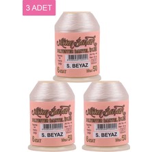 3 Adet Altınbaşak Oya ve Dantel Ipi 20 gr - Royaleks - No: Ş.beyaz