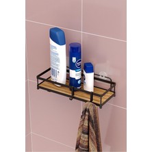 UltraMint Yapışkanlı Kancalı Çok Amaçlı Siyah Raf, Pratik ve Şık Düzenleme Çözümü
