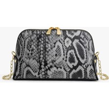 Queen Elizabeth Kadın Çapraz Askılı Portföy Gri Yılan Y12546-93