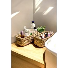 UltraMint Şık Hasır Banyo ve Mutfak Çok Amaçlı Organizer, Kaktüs Saksılığı Seti