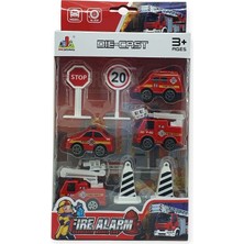 Iş Makinaları 8 Parça Araç Seti - Itfaiye Seti (Lisinya)