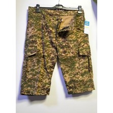 Beyzdenim Bordolu Kamuflaj Kapri Şort Bermuda Buyuk Beden Battal