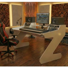 Michael Brean Özel Tasarım  Oyuncu ve Stüdyo Masası 150 cm Bardaklık ve Kulaklık Tutucu Hediye