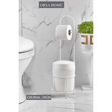 UltraMint Şık Beyaz Yuvarlak Kovalı Wc Kağıtlık, Pratik ve Kullanışlı Tasarım