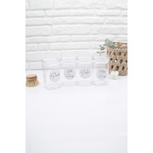 UltraMint 4'lü Pamuk ve Kulak, Makyaj, Diş Ipi Kavanozu Seti 250 ml