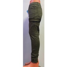 Beyzdenim Haki Lastikli Paça Kargo Pantalon