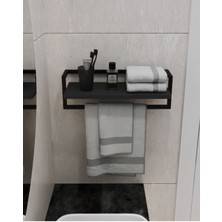 UltraMint Antrasit Duvara Monte Çok Amaçlı Raf ve Askılık, Banyo Mutfak Düzenleyici