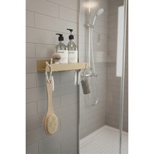 UltraMint Mat Siyah Metal Duşakabin Içi Raf ve Askılık, 35 cm