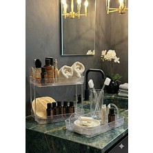 UltraMint Şeffaf Banyo Düzenleyici Raf Seti, Pratik ve Şık Organize Edici