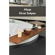 UltraMint Ceviz Renkli Ahşap Küvet Sehpası, Jakuzi ve Banyo Masası