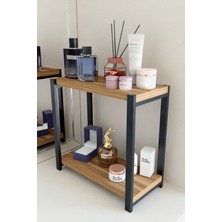 UltraMint Iki Katlı Metal Ayaklı Ahşap Raf Organizer, Mutfak ve Banyo Düzenleyici