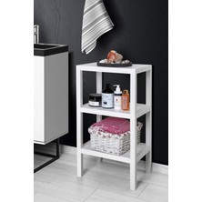 UltraMint 3 Katlı Çok Amaçlı Plastik Düzenleyici Raf Ünitesi Beyaz