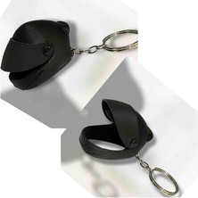 Salıncak Motor Kaskı Hareketli Vizör Anahtarlık 2ADET Black 4 cm 3D Art