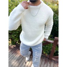 Elku Moda Sweatshirt Oversize Tüylenmez Polar Kazak Bol Kesim Naturel Pamuk Rahat Kesim Salaş Peluş Kazak