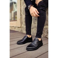 Zapatos CH003 Classica Pelle Di Cuoio Erkek Günlük Bağcıklı Hakiki Deri Klasik Ayakkabı Dst - Siyah