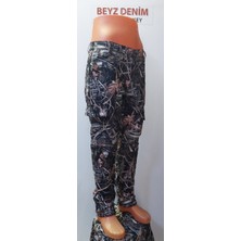 Beyzdenim Yazlık Kamuflaj Desenli Süper Mikro En Boy Likra Su İtici Büyük Beden Kargo Pantolon