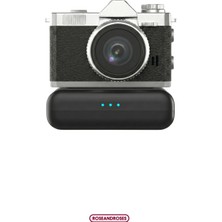 Roseandroses Mini Foto Video Kamera Powerbank Modüllü Siyah Renk Vintage Filtreli Tasarım