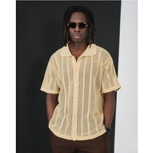 Elku Moda Oversize Fileli Italyan Yaka Gömlek Terletmez Hafif ve Salaş Gömlek Şık Rahat Stil