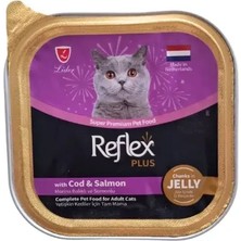 Ashwork Reflex Plus Jöle Içinde Parça Morina Balıklı ve Somonlu Yetişkin Konserve Kedi Mamas�