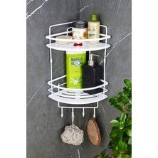 UltraMint Şeffaf Kristal Raflı Iki Katlı Banyo Düzenleyici, Köşeli Tasarım