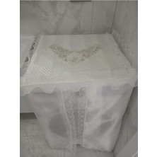 UltraMint Şık Çamaşır ve Kurutma Makinesi Örtüsü, Fransız Güpürlü Hilal Kumaş