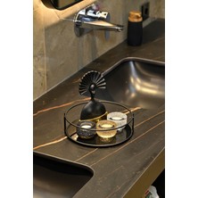 UltraMint Mat Siyah Banyo Organizer, Kozmetik ve Takı Sunum Tepsisi