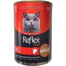 Ashwork Reflex Plus Sos Içinde Et Parçacıklı Kuzu Etli Yetişkin Konserve Kedi Maması 1 Adet 4