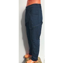 Beyzdenim Yazlık Taktikal Kargo Pantolon Lacivert Likralı Regular Kesim Yüksek Bel 6 Cep