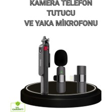 Zero Land Drnds Vlog ve Canlı Yayın Için Çift Yaka Mikrofonu ve Tripodlu Sie Çubuğu Seti