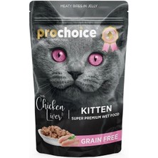 Üreticiniz Ashwork Pro Choice Tahılsız Kitten Tavuk ve Ciğerli Yavru Konserve Kedi Maması 1 Adet 85 gr 5874
