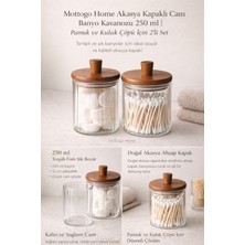 UltraMint Akasya Kapaklı Cam Banyo Kavanozu 250 Ml, 2'li Set, Şık ve Pratik Tasarım