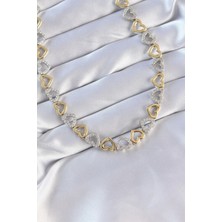 Clariss Ashwork Vip Seri Pirinç Çift Renk Zirkon Taşlı Içi Boş Kalp Tasarımlı Kolye 587455