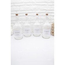 UltraMint 4'lü Dekoratif Cam Galon Seti, 1500ML, Şişe, Renkli ve Beyaz Deterjan Şişeleri