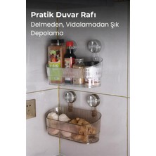 UltraMint Beyaz Vakumlu Çok Amaçlı Duş ve Mutfak Rafı, Kolay Montajlı Organizer