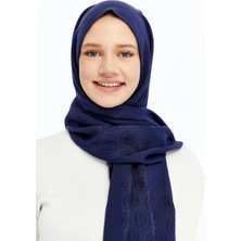 Valentino Orlandi Alia Serisi Monogram Şal - 06245 Gece Mavisi