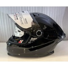 Mt Helmets Kask mt Braker Sv Pure A1 Parlak Siyah Güneş Vizörlü Full Face