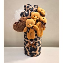 Atelier Exquisite Leopar Peluş Kutuda Ayıcıklar Buketi