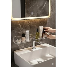 UltraMint Şeffaf Musluk Arkası Lavabo Rafı, Mutfak ve Banyo Için Şık Çözüm