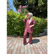 Tuğba Sarı Modal Kumaş Mürdüm Takım