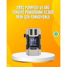 Zero Land Drnds 12.000 Mah Akü Takviye Powerbank Dahili Hava Pompalı Dijital Ekranlı