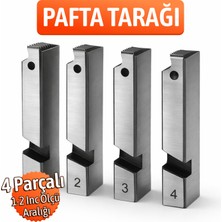 Exen Pafta Tarağı Seti  (4 Parça) 1 2 Inç Ahşap Kutulu Tezgah Pafta Yedek Tarak Diş Açma Tarağı 1-2"