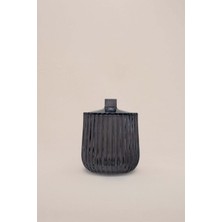 UltraMint Antrasit Cam Banyo Kavanozu, Şık ve Şeffaf Saklama Kabı