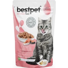 Üreticiniz Ashwork Bestpet Sterilised Jelly Pouch Somonlu Kedi Maması 1 Adet 85 gr 587455