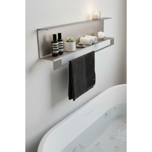 UltraMint Metal Banyo Rafı ve Havluluk Askılıklı Duvara Monte Organizer 50 cm