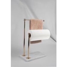 UltraMint Doğal Mermer ve Metal Profil ile Şık Banyo Havluluk Dekoru