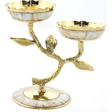 Üreticiniz Ashwork Pirinç Sedefli 2'li Şamdan 5934 587455