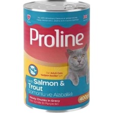 Üreticiniz Ashwork Proline Sos Içinde Et Parçacıklı Somonlu ve Alabalıklı Yetişkin Konserve Kedi Mamas�