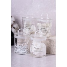 UltraMint 4'lü Pamuk ve Kulak Temizliği Seti, Makyaj ve Saklama Kabı ile Organize