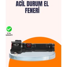 Zero Land Drnds Çok Fonksiyonlu Acil Durum Feneri Yan Işıklı Çekiçli